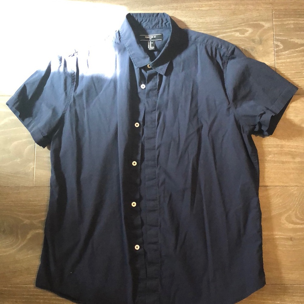 21 men navy button down